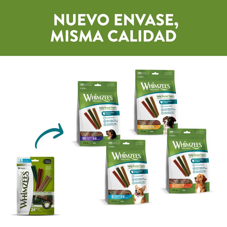 14 barritas Whimzees Snacks Dentales Stix para perros de razas medianas, , large indicador imagen numero 5